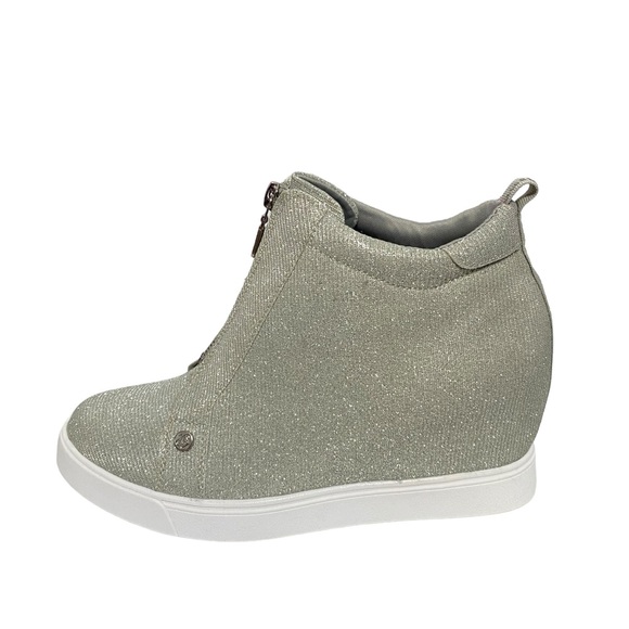 Juicy Couture Joanz Wedge Sneakers Fall Y2K Casual Ankle Boots Silver 9 - Picture 2 of 11